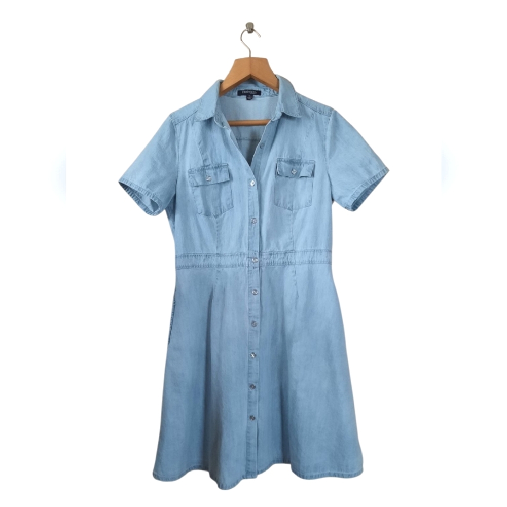 Chadwicks Cotton Light Wash Denim Dress Sundress